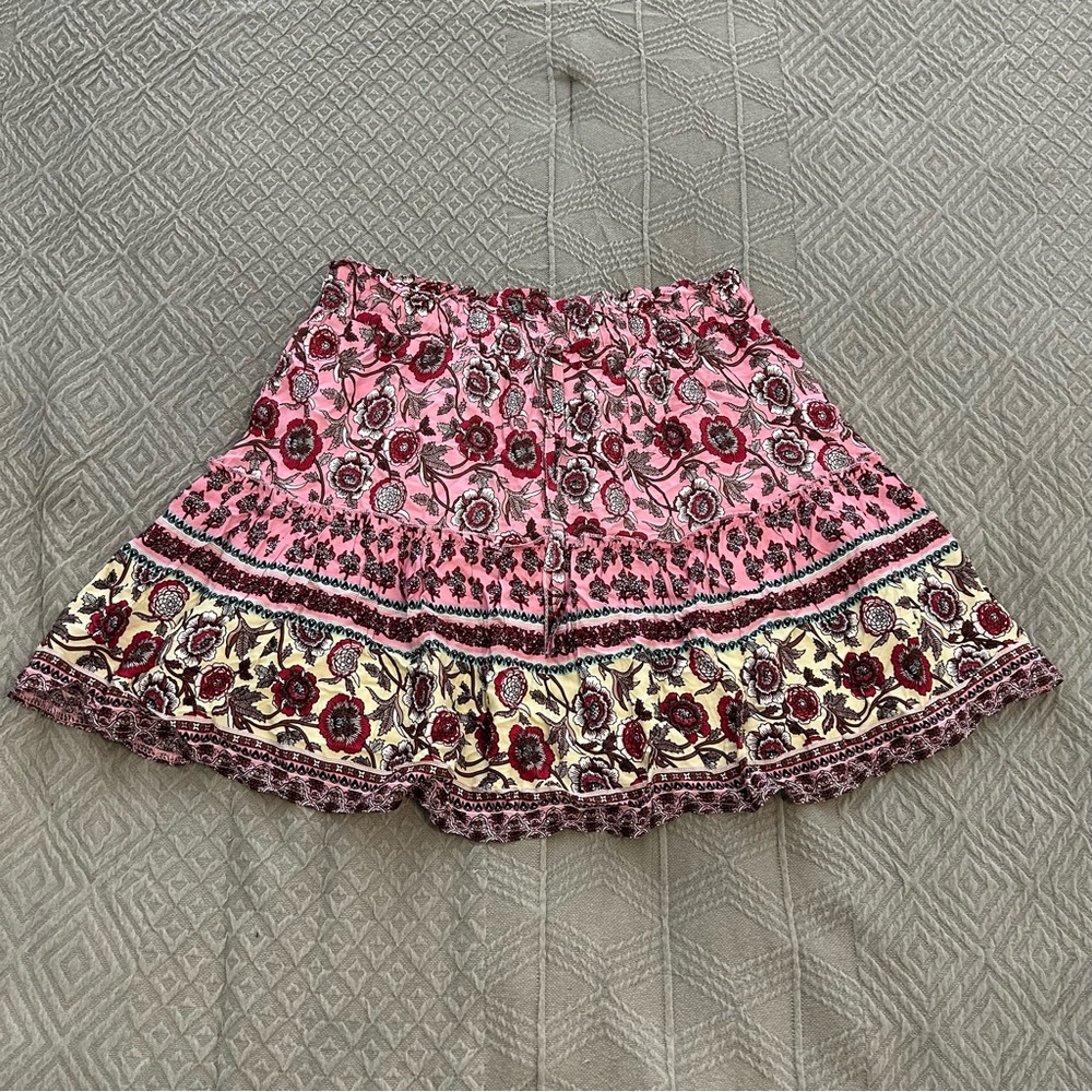 NWOT Bohemian style women high waisted adjustable elastic miniskirt size XL